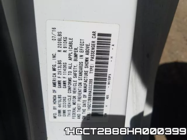 1HGCT2B88HA000399 фото 2