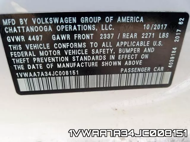 1VWAA7A34JC008151 фото 2