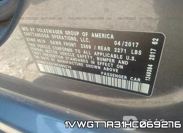1VWGT7A31HC069276 фото 10