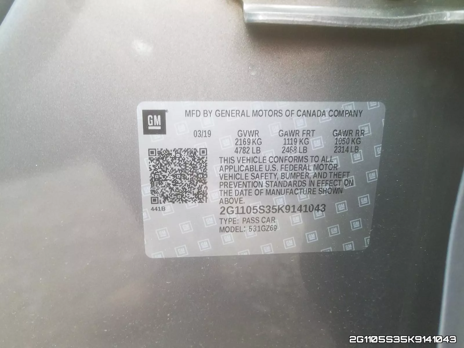 2G1105S35K9141043 фото 2