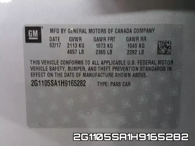 2G1105SA1H9165282 фото 2