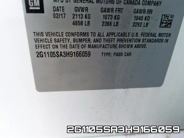 2G1105SA3H9166059 фото 2