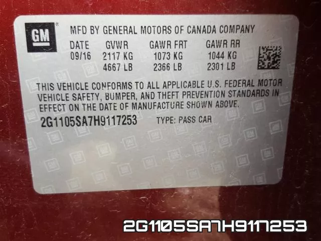 2G1105SA7H9117253 фото 2