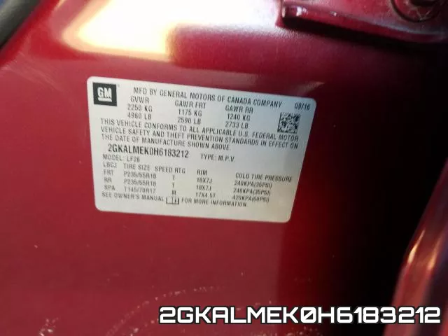2GKALMEK0H6183212 фото 2
