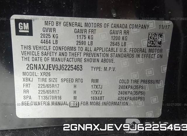 2GNAXJEV9J6225463 фото 10
