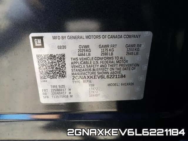 2GNAXKEV6L6221184 фото 2