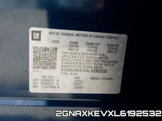 2GNAXKEVXL6192532 фото 2