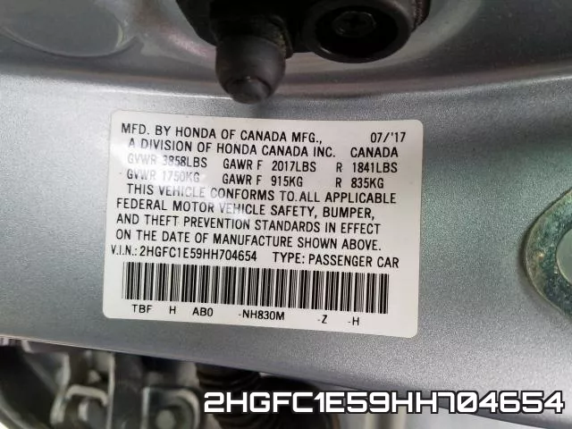 2HGFC1E59HH704654 фото 2