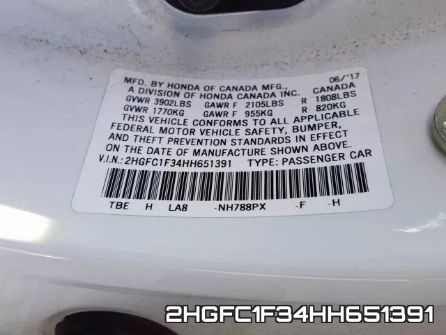 2HGFC1F34HH651391 фото 2