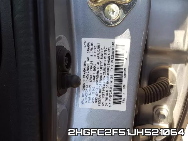 2HGFC2F51JH521064 фото 2