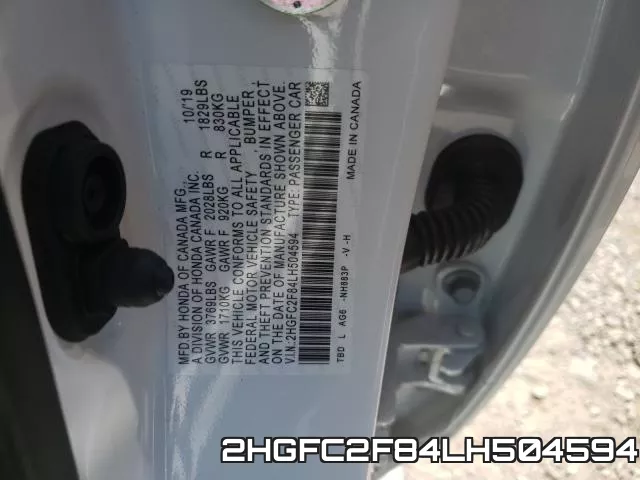 2HGFC2F84LH504594 фото 2