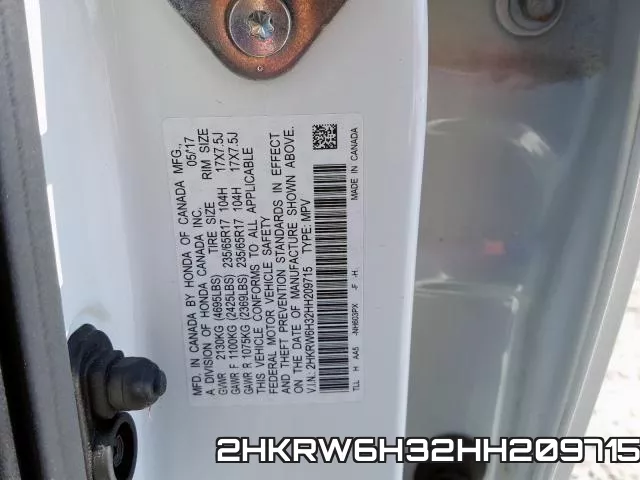 2HKRW6H32HH209715 фото 2
