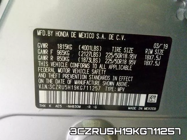 3CZRU5H19KG711257 фото 2