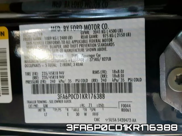 3FA6P0CD1KR176388 фото 2