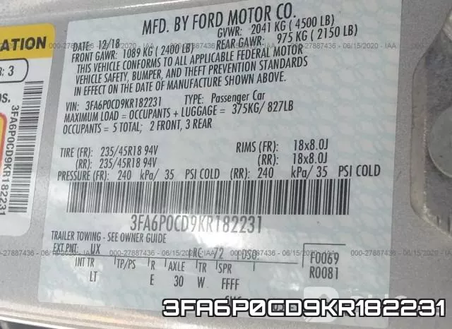 3FA6P0CD9KR182231 фото 10