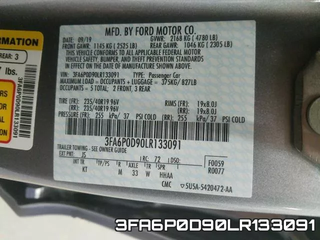 3FA6P0D90LR133091 фото 2