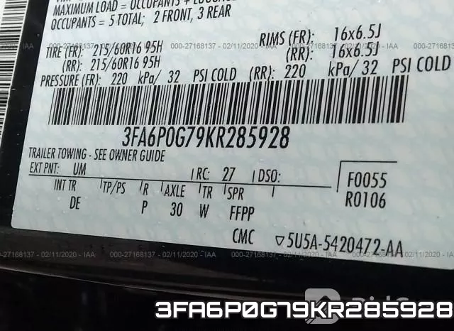 3FA6P0G79KR285928 фото 10