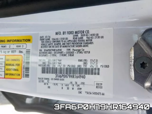 3FA6P0H79HR164940 фото 2