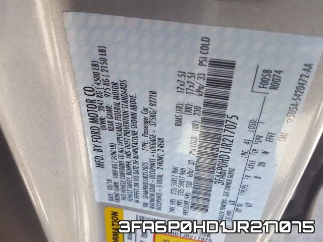 3FA6P0HD1JR217075 фото 2