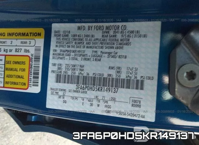 3FA6P0HD5KR149137 фото 10