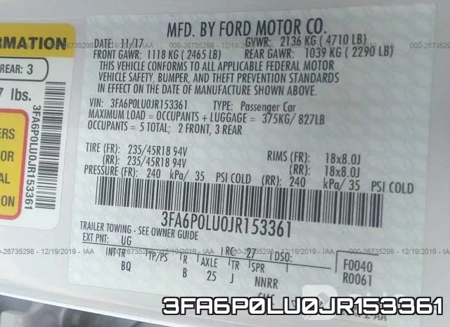 3FA6P0LU0JR153361 фото 10