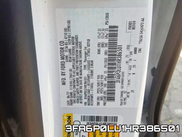 3FA6P0LU1HR386501 фото 2