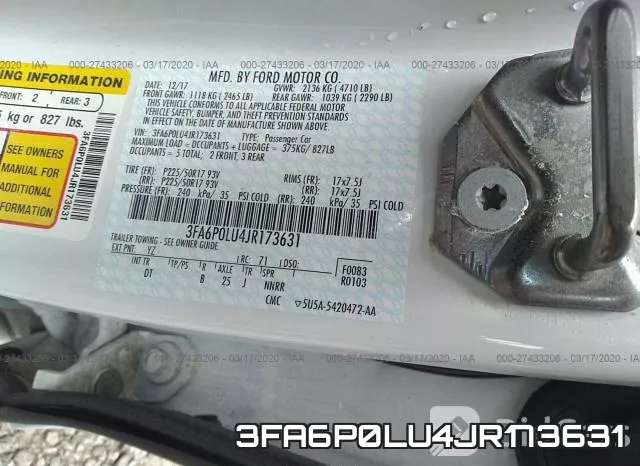 3FA6P0LU4JR173631 фото 10