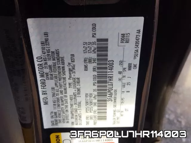 3FA6P0LU7HR114003 фото 2