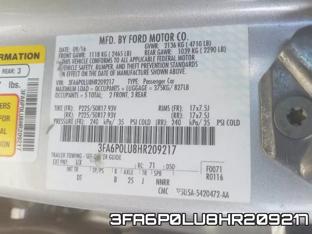 3FA6P0LU8HR209217 фото 2