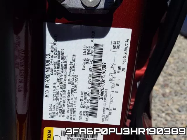3FA6P0PU3HR190389 фото 2