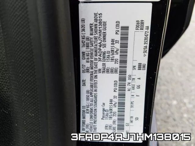 3FADP4AJ7HM138015 фото 2