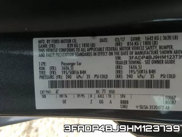 3FADP4BJ9HM123739 фото 2