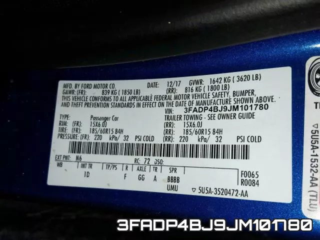 3FADP4BJ9JM101780 фото 2