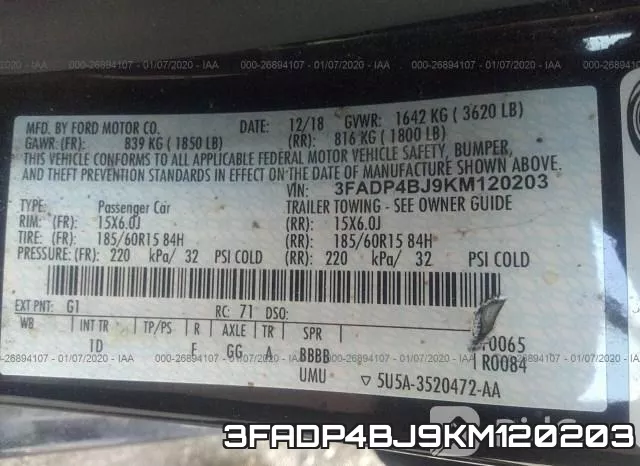 3FADP4BJ9KM120203 фото 10