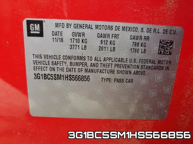 3G1BC5SM1HS566856 фото 2