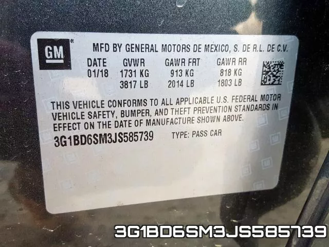 3G1BD6SM3JS585739 фото 2