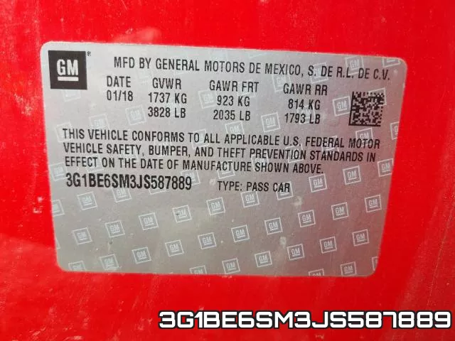 3G1BE6SM3JS587889 фото 2