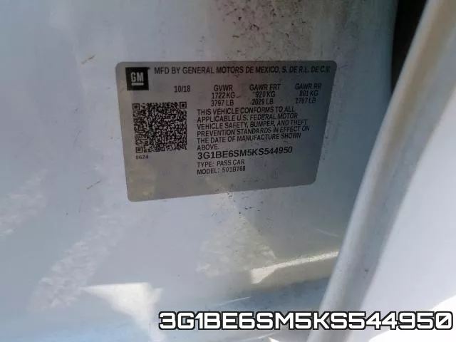 3G1BE6SM5KS544950 фото 2