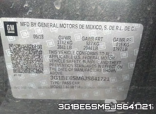 3G1BE6SM6JS641721 фото 10