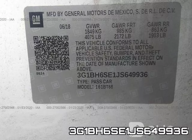 3G1BH6SE1JS649936 фото 10