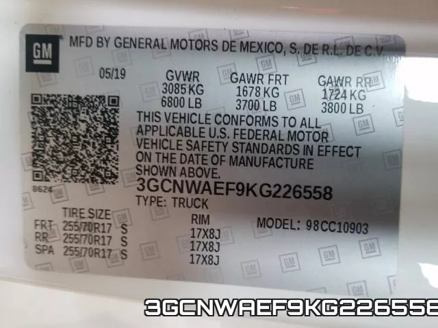 3GCNWAEF9KG226558 фото 2