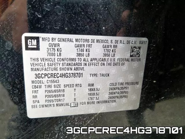 3GCPCREC4HG378701 фото 2