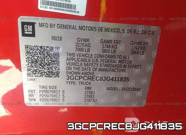 3GCPCREC8JG411835 фото 10