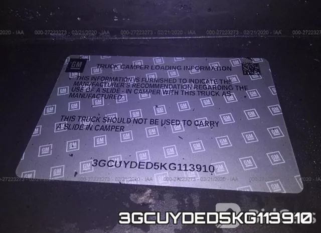 3GCUYDED5KG113910 фото 10