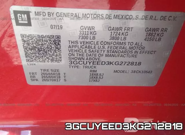 3GCUYEED3KG272818 фото 10