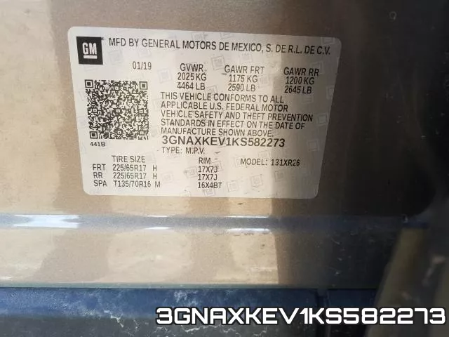 3GNAXKEV1KS582273 фото 2