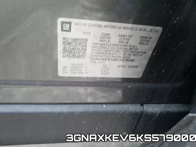 3GNAXKEV6KS579000 фото 2