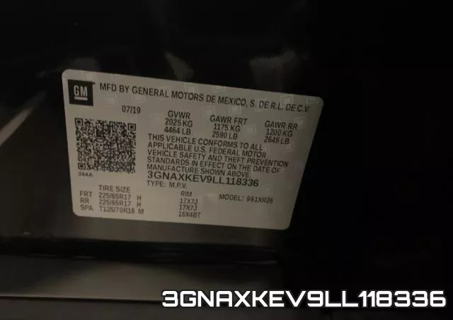 3GNAXKEV9LL118336 фото 2
