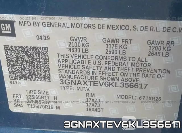 3GNAXTEV6KL356617 фото 10