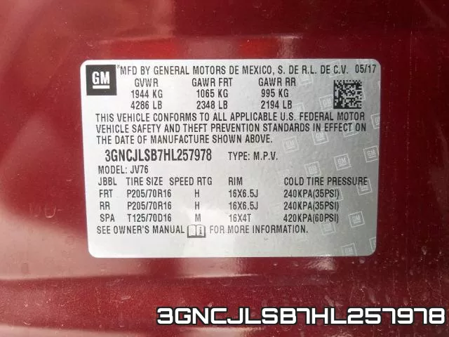 3GNCJLSB7HL257978 фото 2